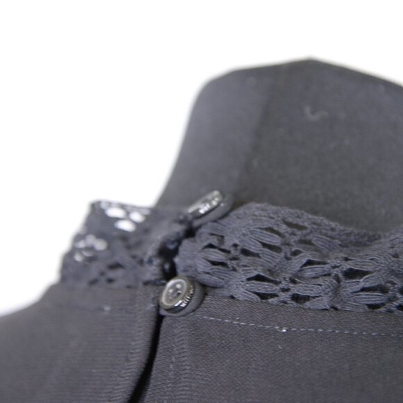 Aritzia Wilfred Delaney Black Lace Panel Long Sleeve Blouse Sz M - Picture 10 of 11